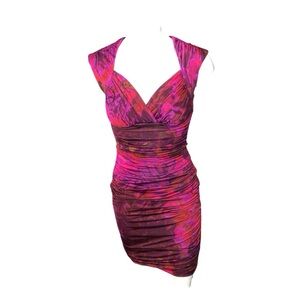 Boston Proper Vibrant Pink and Purple Bodycon Mini Dress size 0